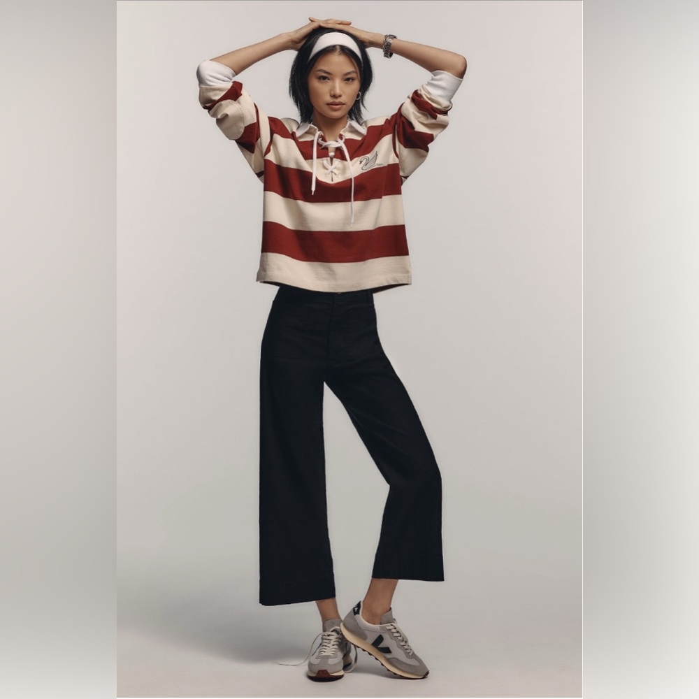 Anthropologie Colette Wide-Leg Cropped Pants